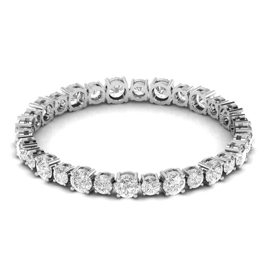 14 Carat Round Solitaire Round Diamonds Chain Bracelet