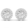 3.5 Carat Each Round Solitaire Diamonds Halo Stud Earring