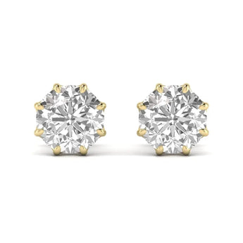 Buy 8 Prongs Setting Solitaire Diamond Stud Earring from Ivana Jewels Best lab grown diamond jewellery brand