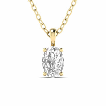 Shop 3 Carat Oval Solitaire Diamond Pendant Online | Ivana Jewels Best lab grown diamond jewellery brand