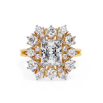 Buy Radiant Cut Gold Diamond Cocktail Ring at Ivana Jewels Best lab grown diamond jewellery brand