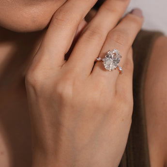 3.8 Carat Oval Diamond Engagement Ring Best lab grown diamond jewellery brand