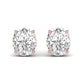 2.5 Carats Each Oval Shape Solitaire Diamond Four Prong Basket Setting Studs Earring