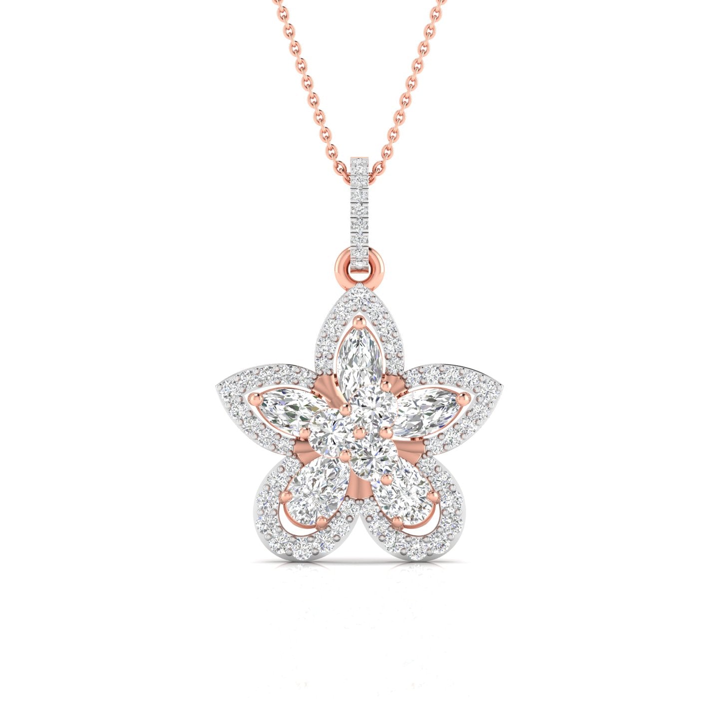 Fancy & Round Cut Diamonds Blossom of Brilliance Pendant