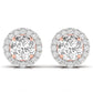 3.5 Carat Each Round Solitaire Diamonds Halo Stud Earring