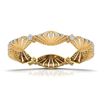 Round Cut Diamond Lab grown Fan Bangle