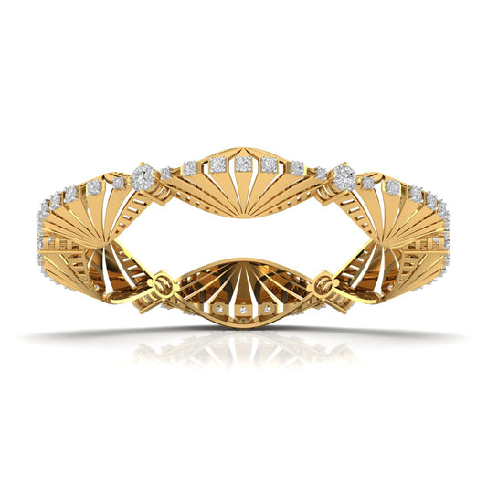 Round Cut Diamond Lab grown Fan Bangle