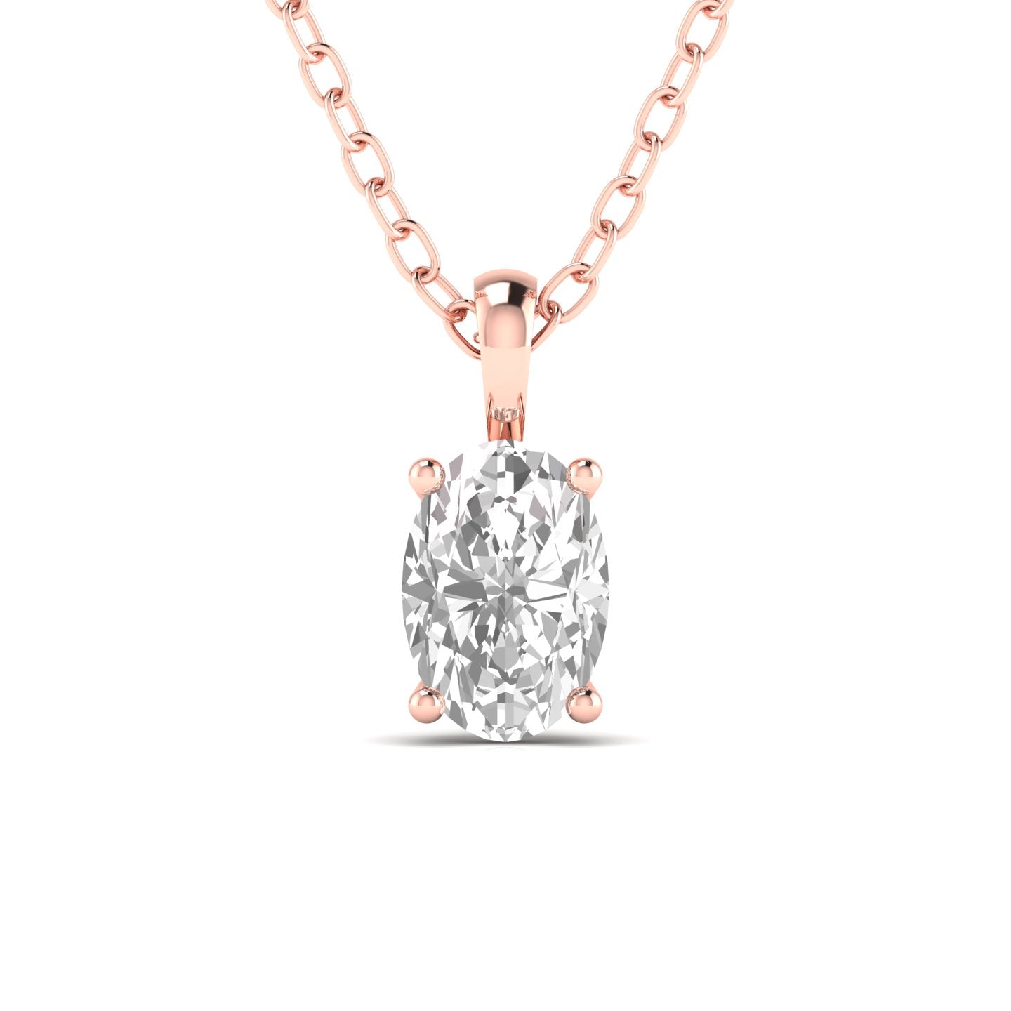 3 Carat Oval Solitaire Diamond Pendant