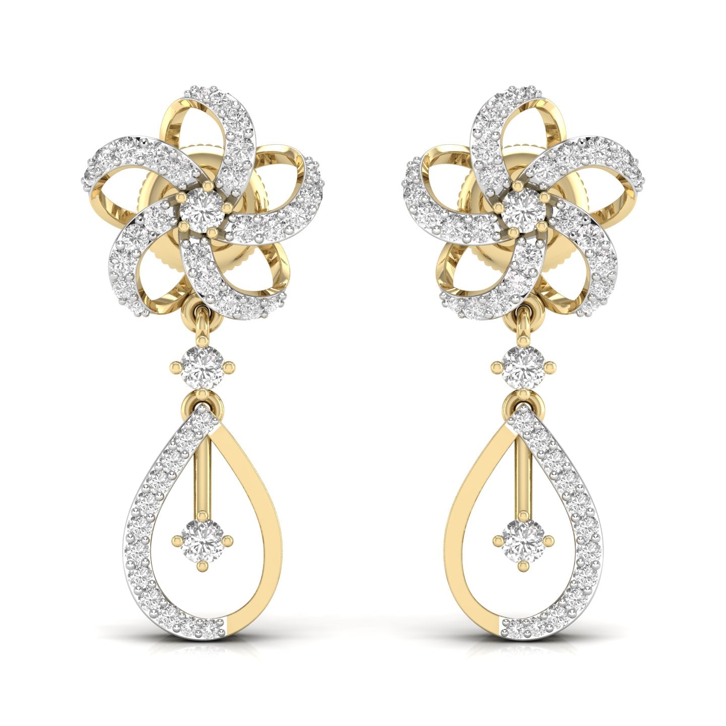 Round Cut Diamonds Dangler Earring