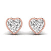 3 Carats Each Heart Shape Solitaire Diamond Three Bezel Setting Studs Earring