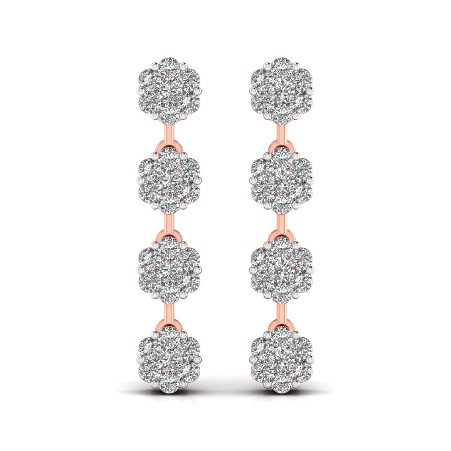 Circular Crystal Cluster Drop Earring