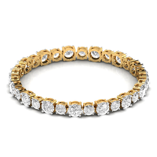 14 Carat Round Solitaire Round Diamonds Chain Bracelet