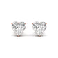 1.5 Carats Each Heart Shape Solitaire Diamond Three Prong Martini Setting Studs Earring