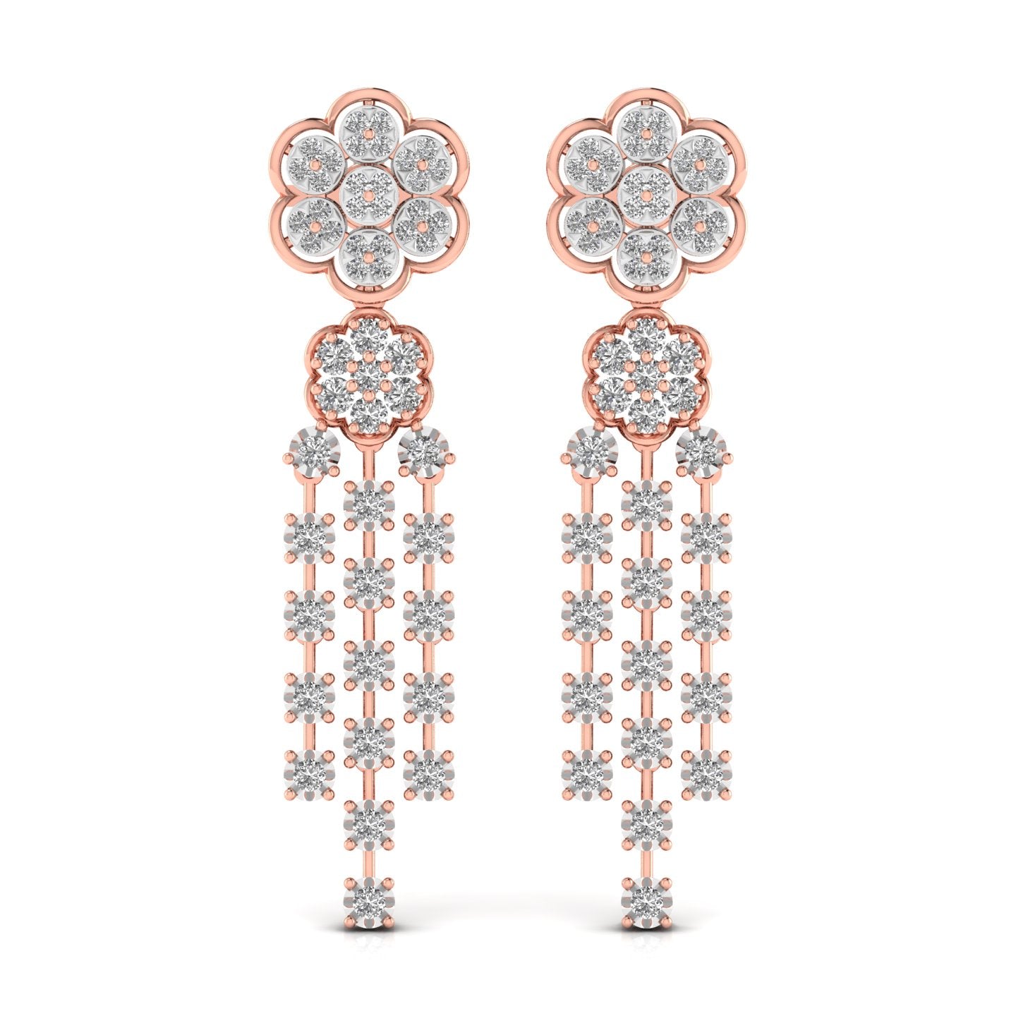 Round Cut Diamonds Dangler Earring