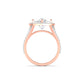 Pear-Shaped Diamond Halo Ring in Rose Gold