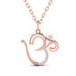 Om Pendant With Round Cut Diamond For Her