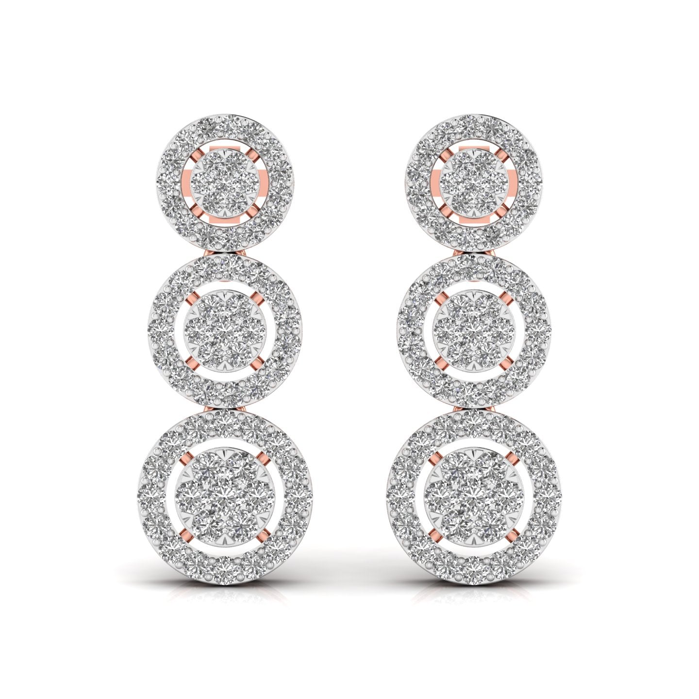 Round Cut Diamonds Drop Earring