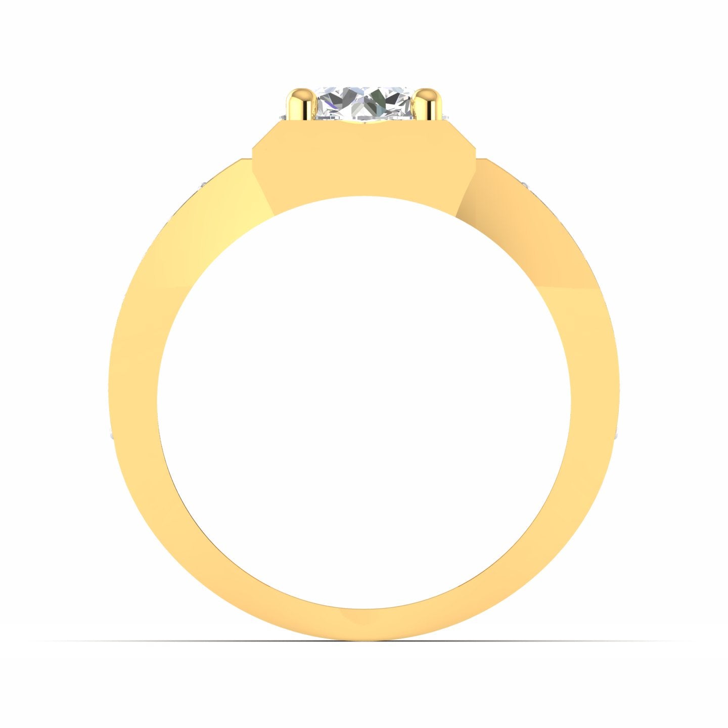 1.53 Carat Round Cut Diamond Square Silhouette