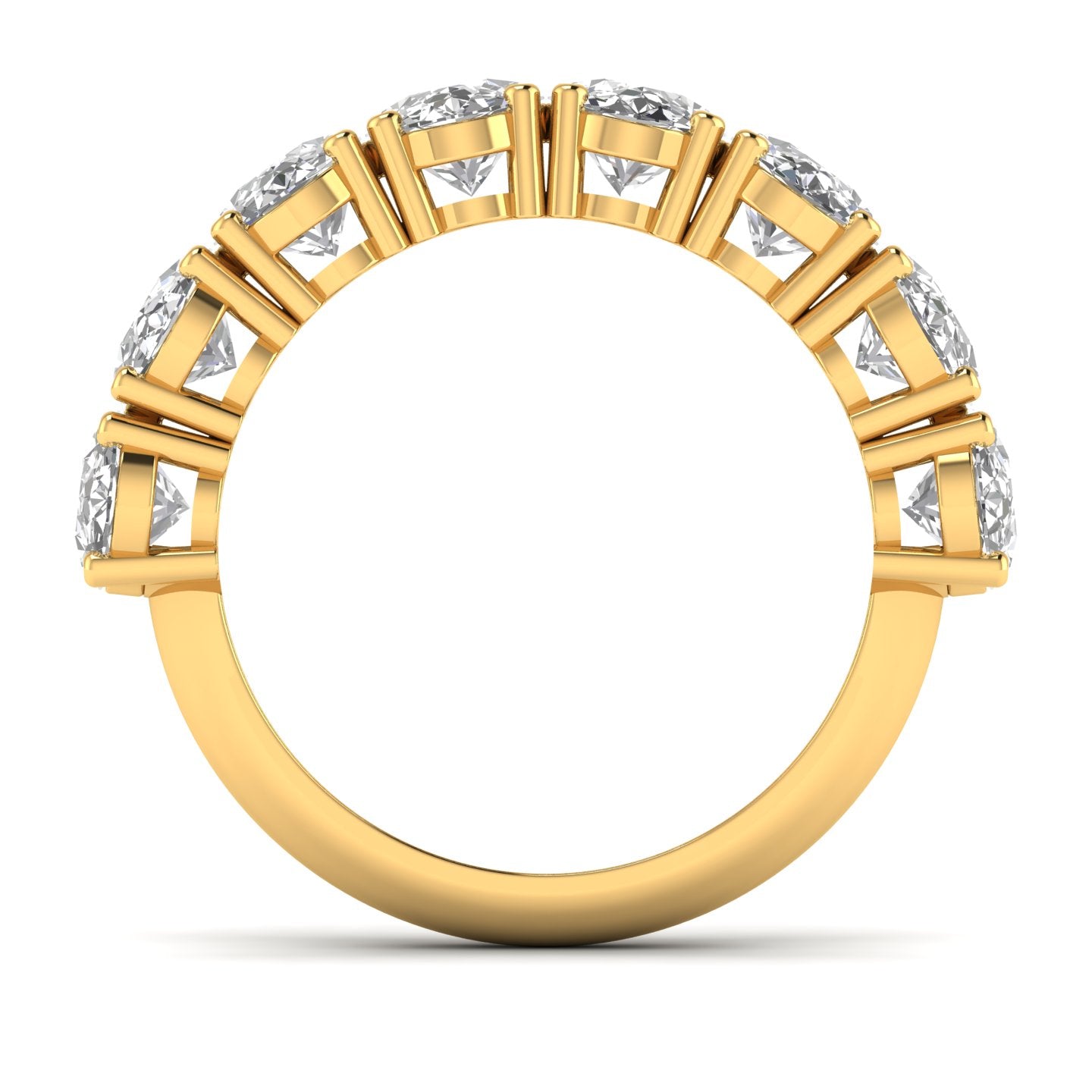 Oval Diamond Channel Setting Half Eternal Ring