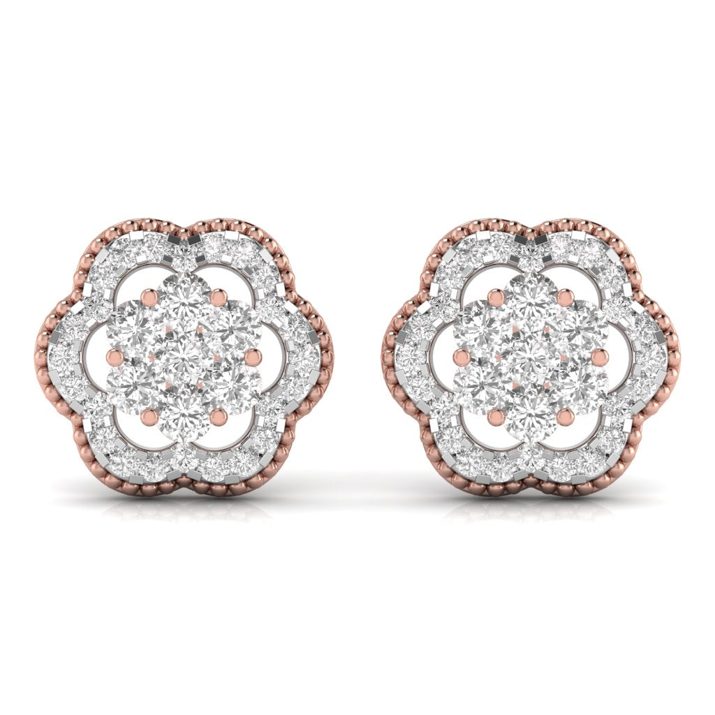 Twisted Floral Lab Grown Diamond Studs Earring