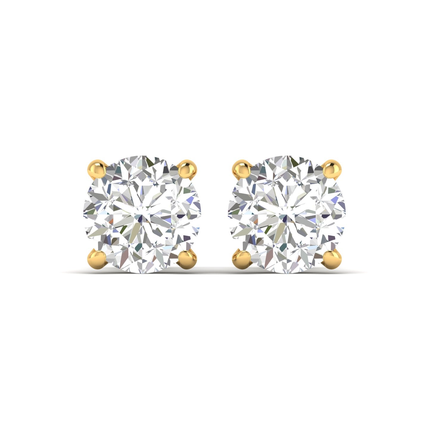 2.5 Carats Each Round Diamonds 4-Prongs Settings Studs Earrings