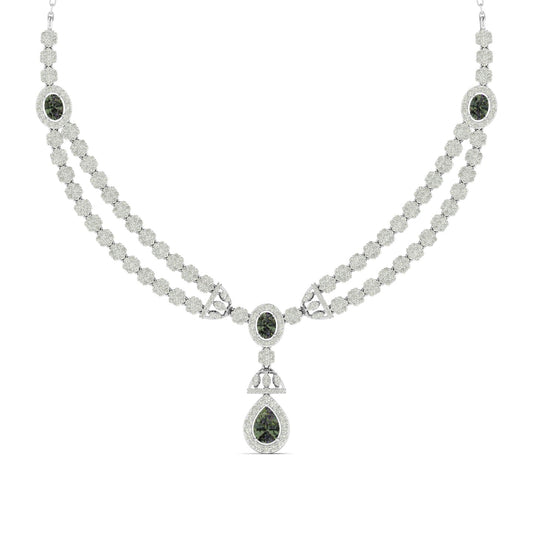 Diamond and Emerald Two-Row Necklace