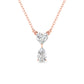 Heart & Pear Shape Solitaire Diamonds Chain Pendant