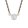 Luxurious Black Bead Mangalsutra with Triple Diamond Pendant