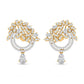 Diamond Dangling Earrings with Floral Design