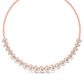 Fancy Leaf Style Round Cut Diamond Necklace