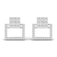 Square Style Round Cut Diamond Earring Studs