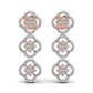 Round Cut Diamond Three Steps Drop Earring