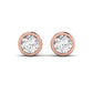 2 Carats Each Round Solitaire Diamond Bezel Setting Studs Earring