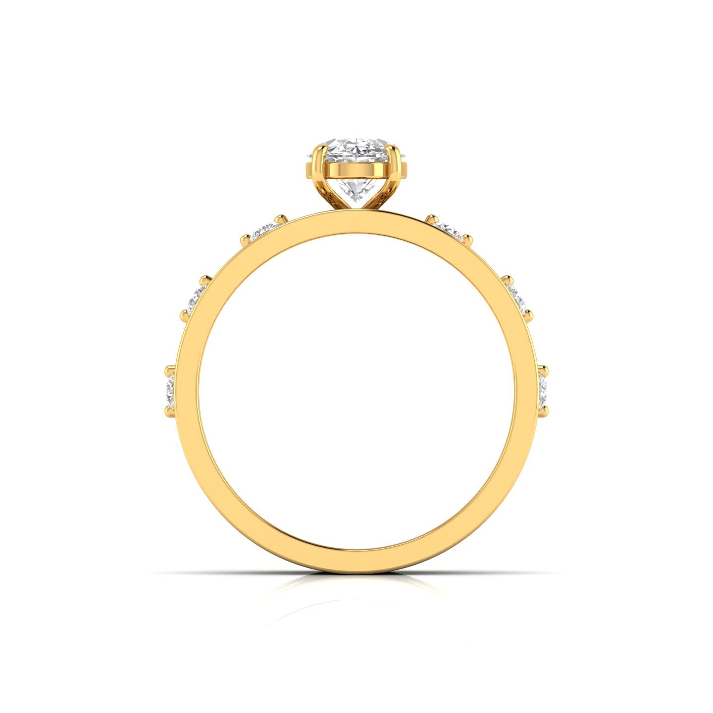 1.01 Carat Centre Solitaire Oval Diamond Celestial Circle Ring