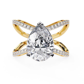 Buy Unique Pear Diamond Engagement Ring from Ivana Jewels Best lab grown diamond jewellery brand