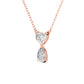 Heart & Pear Shape Solitaire Diamonds Chain Pendant