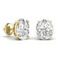 3 Carats Each Oval Shape Solitaire Diamond 4-Prong Setting Studs Earring