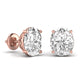 2.5 Carats Each Oval Shape Solitaire Diamond Four Prong Setting Studs Earring