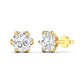 4 Carats Each Round Diamonds 6-prongs Setting Studs Earrings