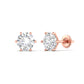 2.13 Carats Each Round Diamonds 6-prongs Setting Studs Earrings