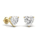 1.5 Carats Each Heart Shape Solitaire Diamond Three Prong Martini Setting Studs Earring