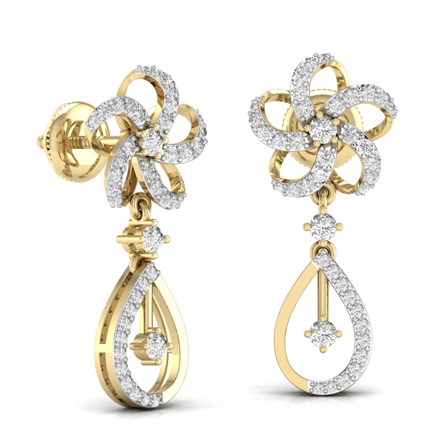 Round Cut Diamonds Dangler Earring