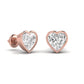 1.5 Carats Each Heart Shape Solitaire Diamond Bezel Setting Studs Earring