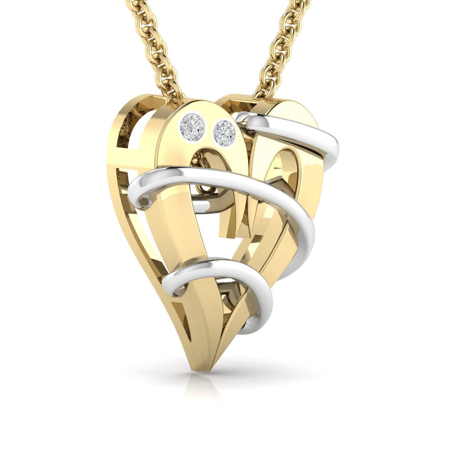 Heart Design Round Cut Diamond Premium Pendant