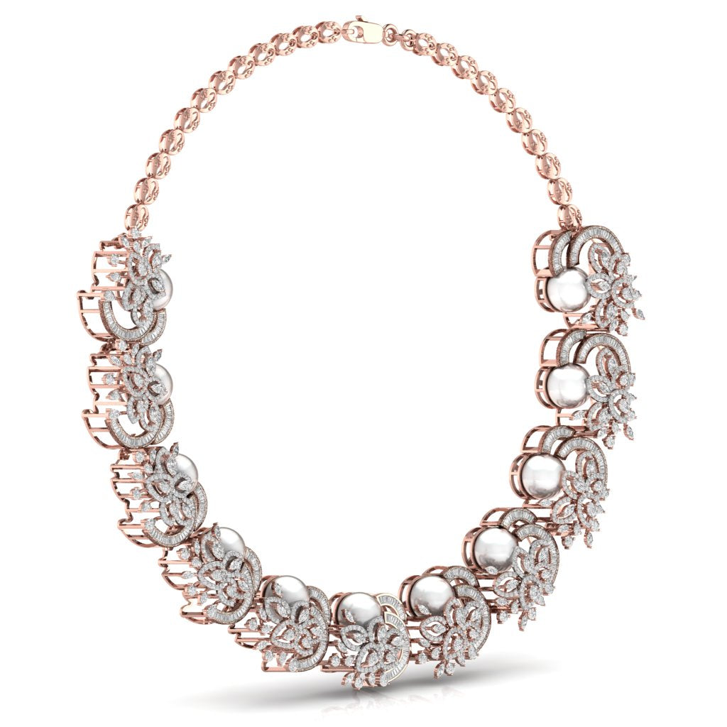 Party Wear Fancy & Round Diamonds Necklace