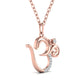 Om Pendant With Round Cut Diamond For Her