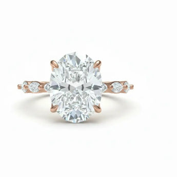 Buy 5 Carat Oval Diamond  Engagement Ring  Ivana Jewels Best lab grown diamond jewellery brand