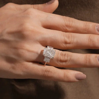 Buy 5 Carat Radiant Cut Lab Grown Diamond Ring | Ivana Jewels Best lab grown diamond jewellery brand