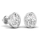 3 Carats Each Oval Shape Solitaire Diamond Bezel Setting Studs Earring