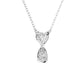 Heart & Pear Shape Solitaire Diamonds Chain Pendant